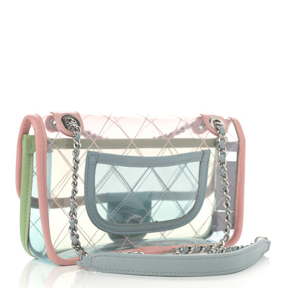 Chanel Lambskin PVC Quilted Mini Coco Splash Flap Blue Green 3 of 10