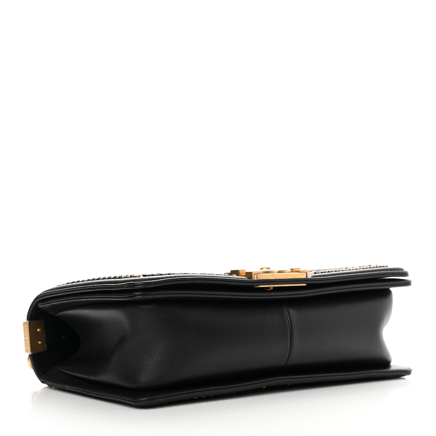Chanel Calfskin Quilted Medium Boy Top Handle Flap Black 4 of 16