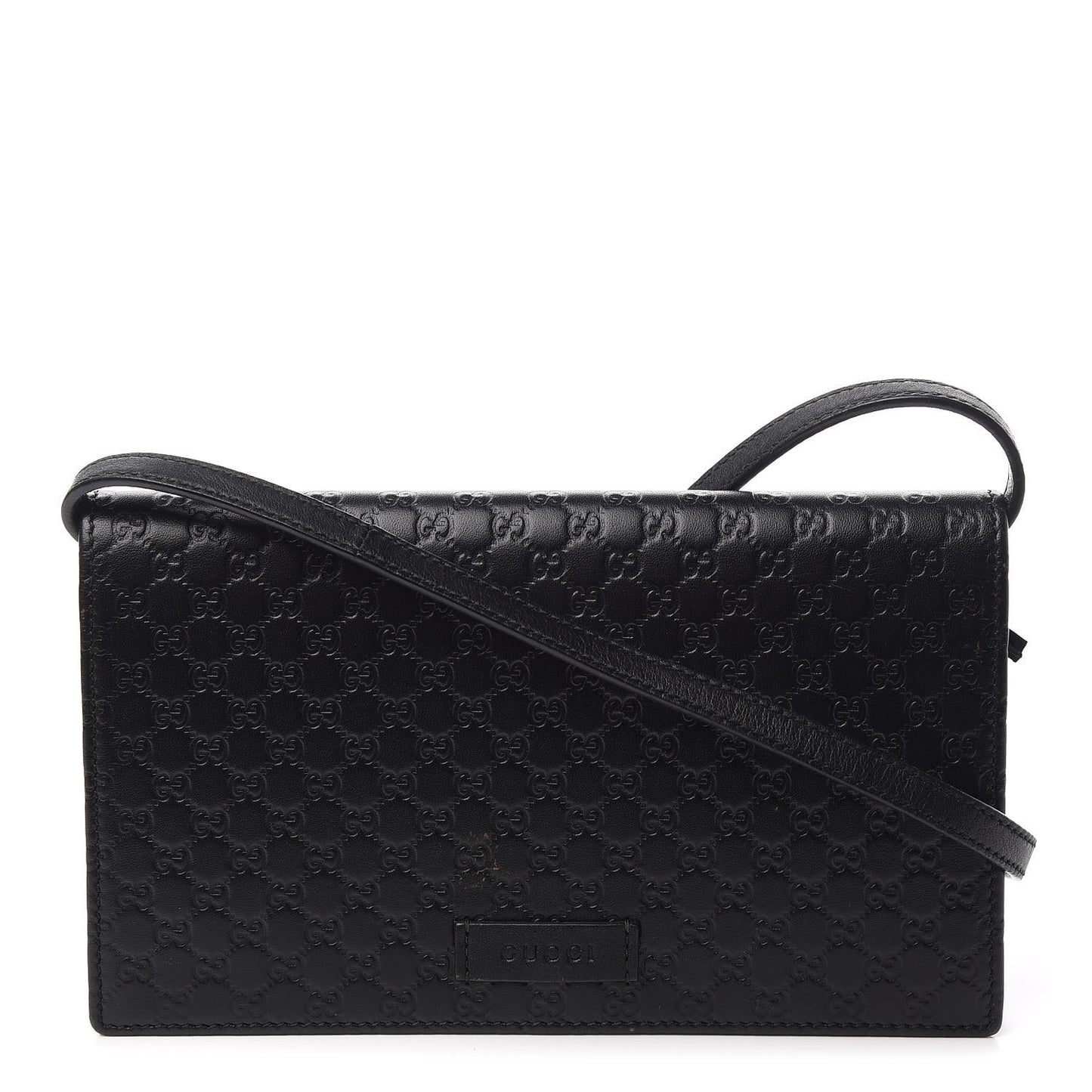 Microguccissima Crossbody Wallet Black