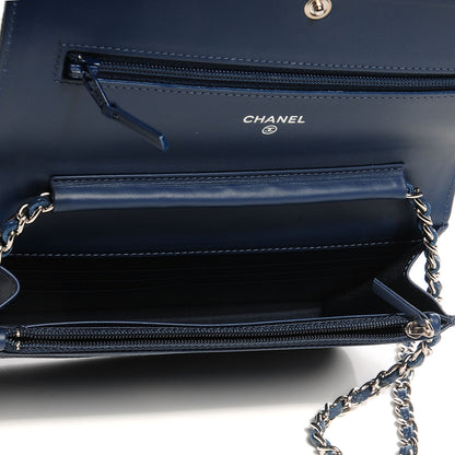 Chanel Caviar Timeless CC Wallet on Chain WOC Navy Blue 6 of 9