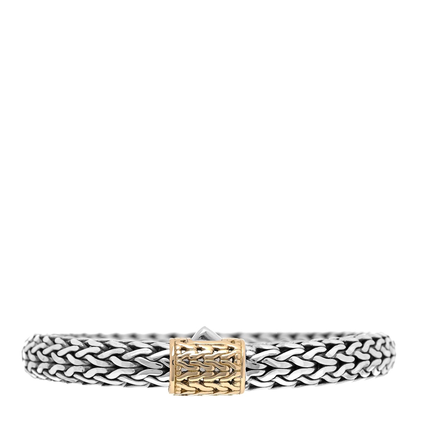 Sterling Silver 18K Yellow Gold 7.5mm Classic Chain Bracelet