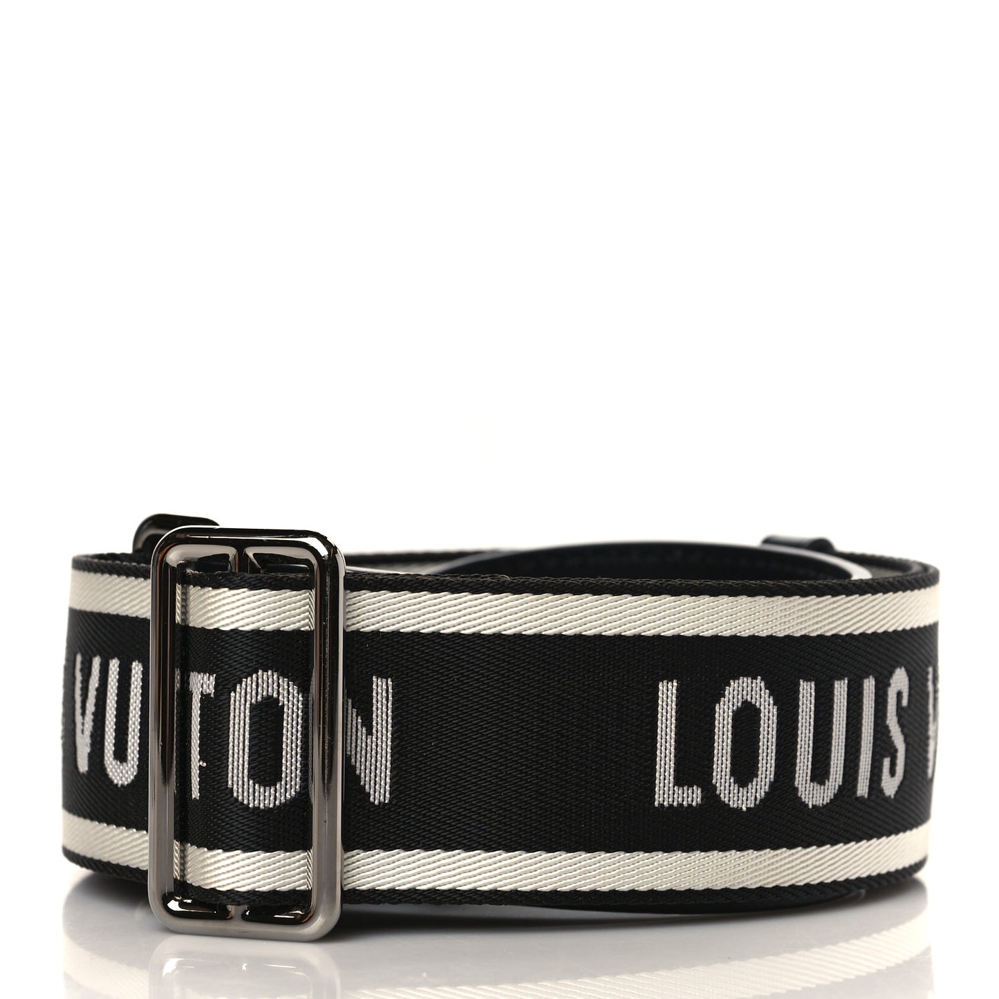 Nylon Jacquard Sporty Bandouliere Shoulder Strap Black