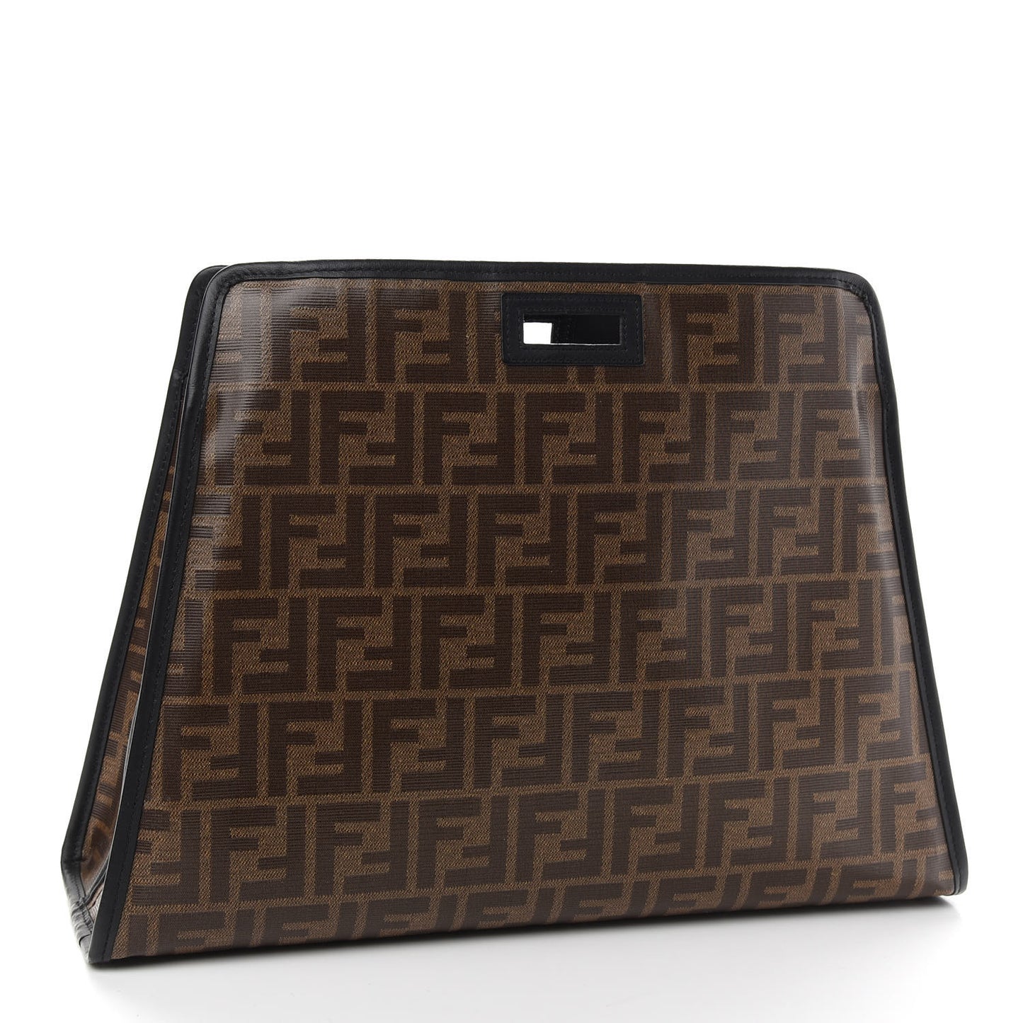 Glazed Fabric Vitello Century FF 1974 Stamp Patch Medium Peekaboo Defender Cover Mogano Panna Black