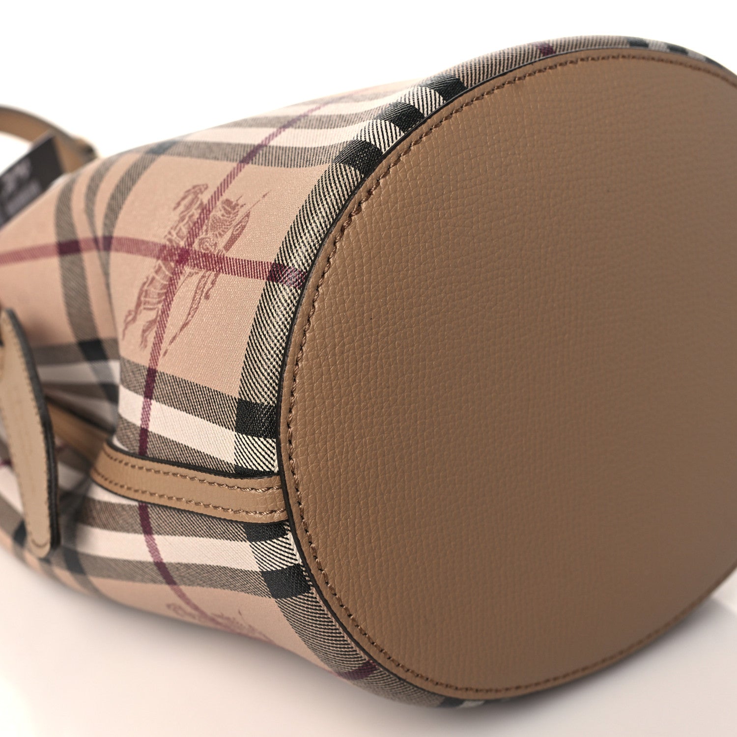 Burberry Haymarket Check Colours Small Lorne Bucket Crossbody Camel 7 of 8