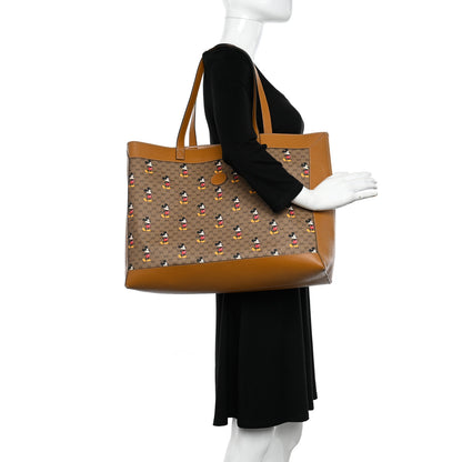 Gucci X DISNEY Mini Vintage GG Supreme Monogram Mickey Mouse Large Shopping Tote Beige Vintage Sun Oil 2 of 10