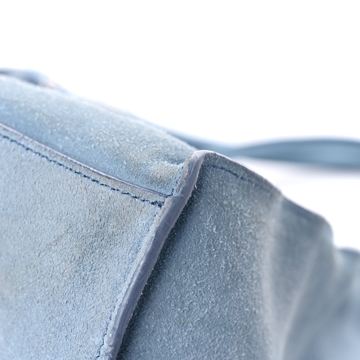 Suede Supple Grained Calfskin Medium Big Bag Slate Blue