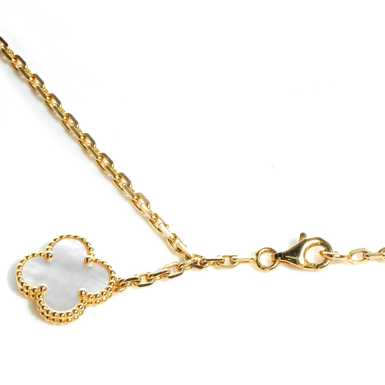 Van Cleef & Arpels 18K Yellow Gold Mother of Pearl Onyx 6 Motifs Magic Alhambra Necklace 6 of 7