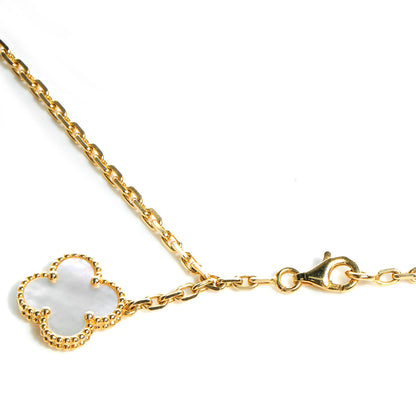Van Cleef & Arpels 18K Yellow Gold Mother of Pearl Onyx 6 Motifs Magic Alhambra Necklace 6 of 7