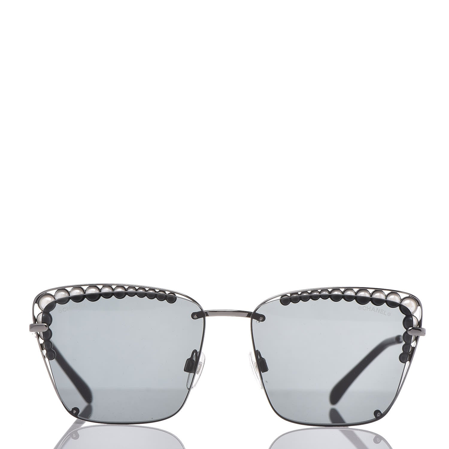 Chanel Square Frame Pearl Sunglasses 4235-H Dark Grey 3 of 7