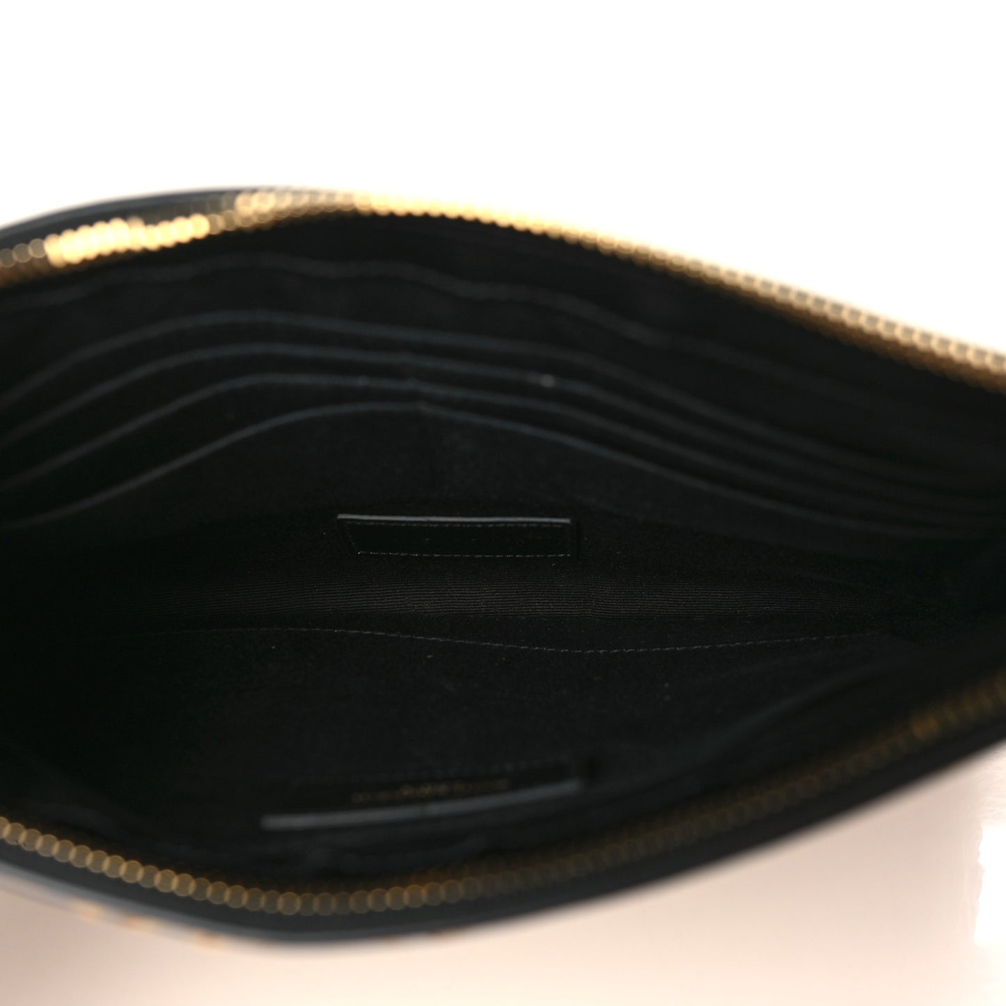 Raffia Zipped Pouch Natural Black