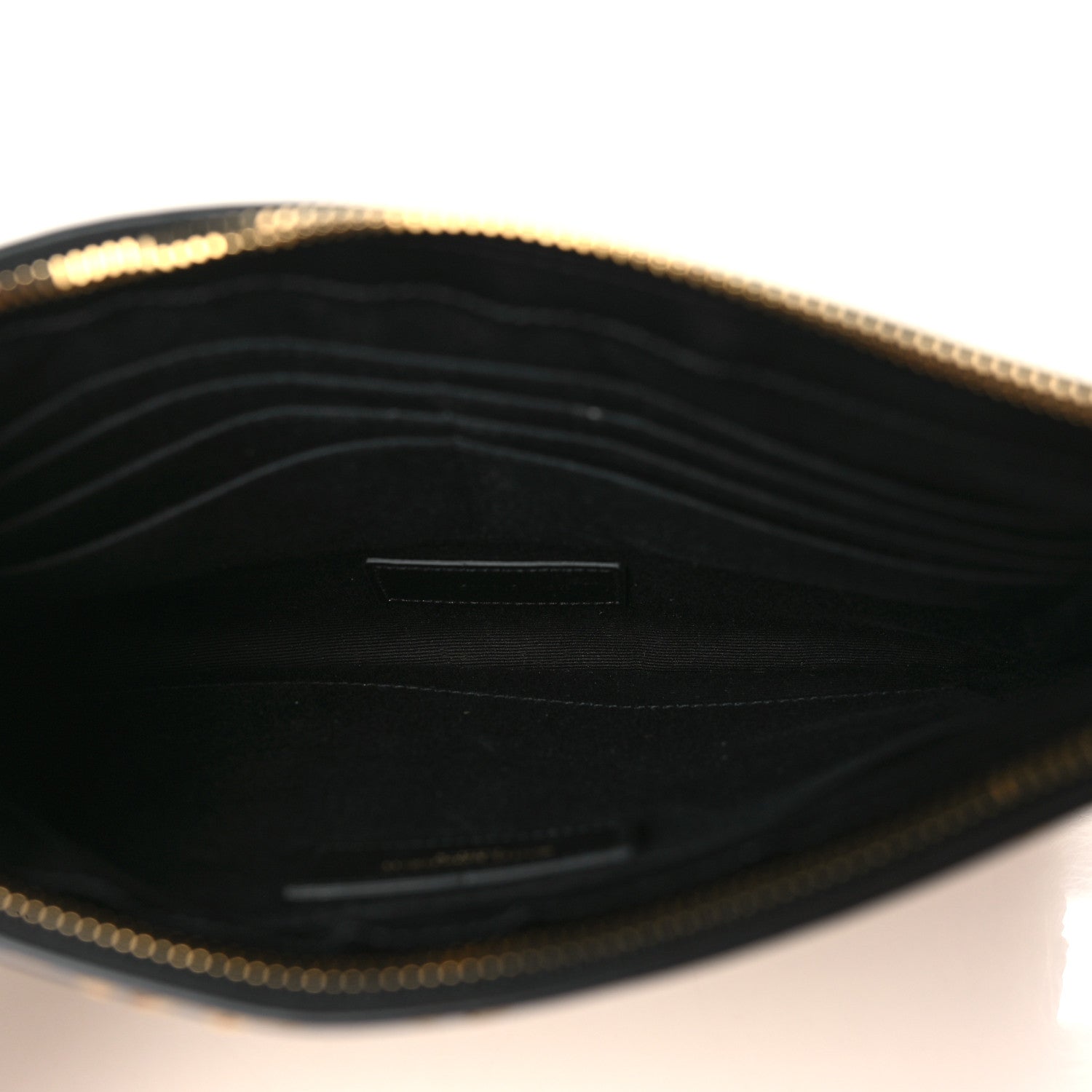 Saint Laurent Raffia Zipped Pouch Natural Black 5 of 9