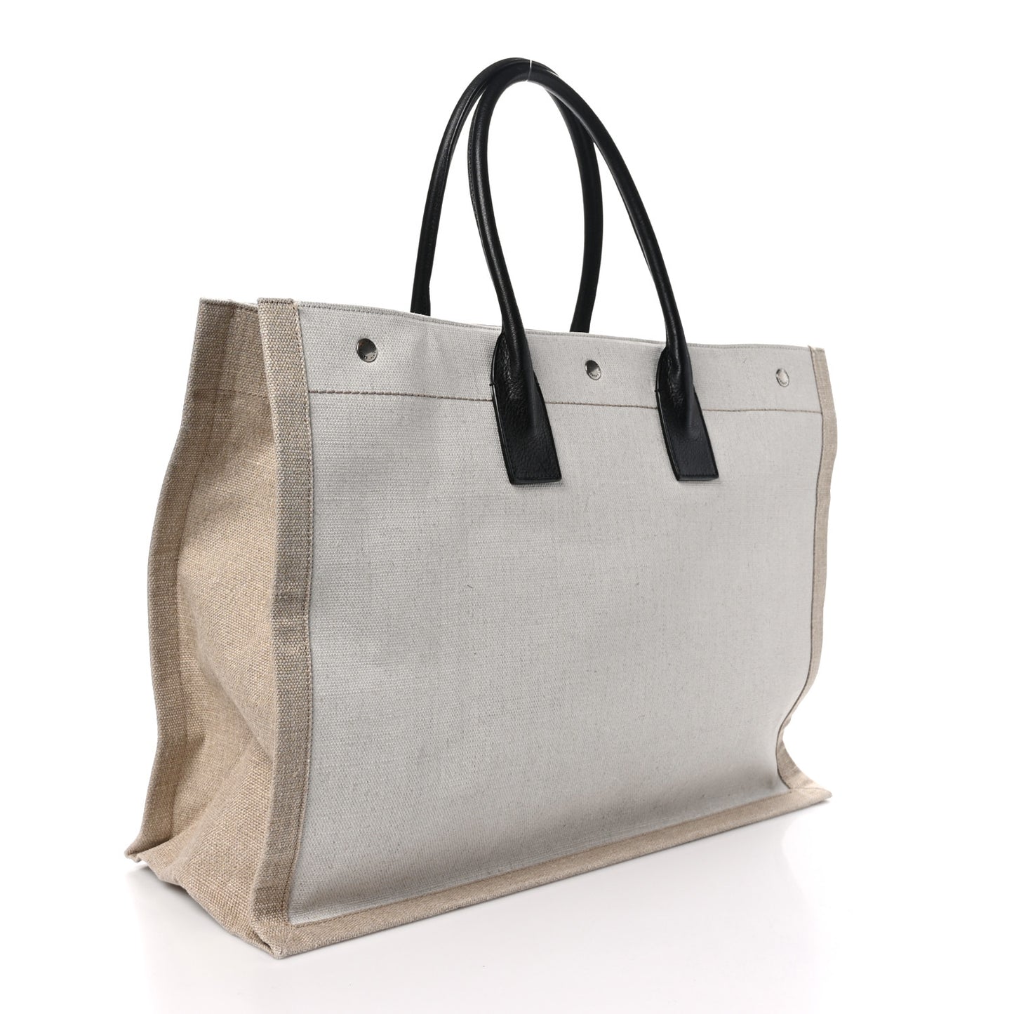 Linen Calfskin Rive Gauche Tote Optic White