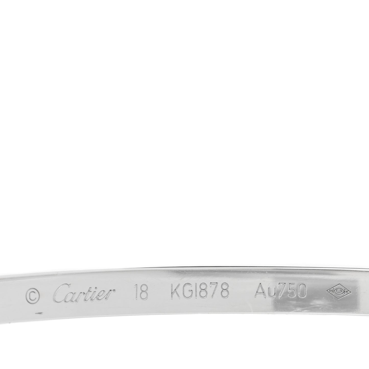 18K White Gold 6 Diamond Small LOVE Bracelet 18