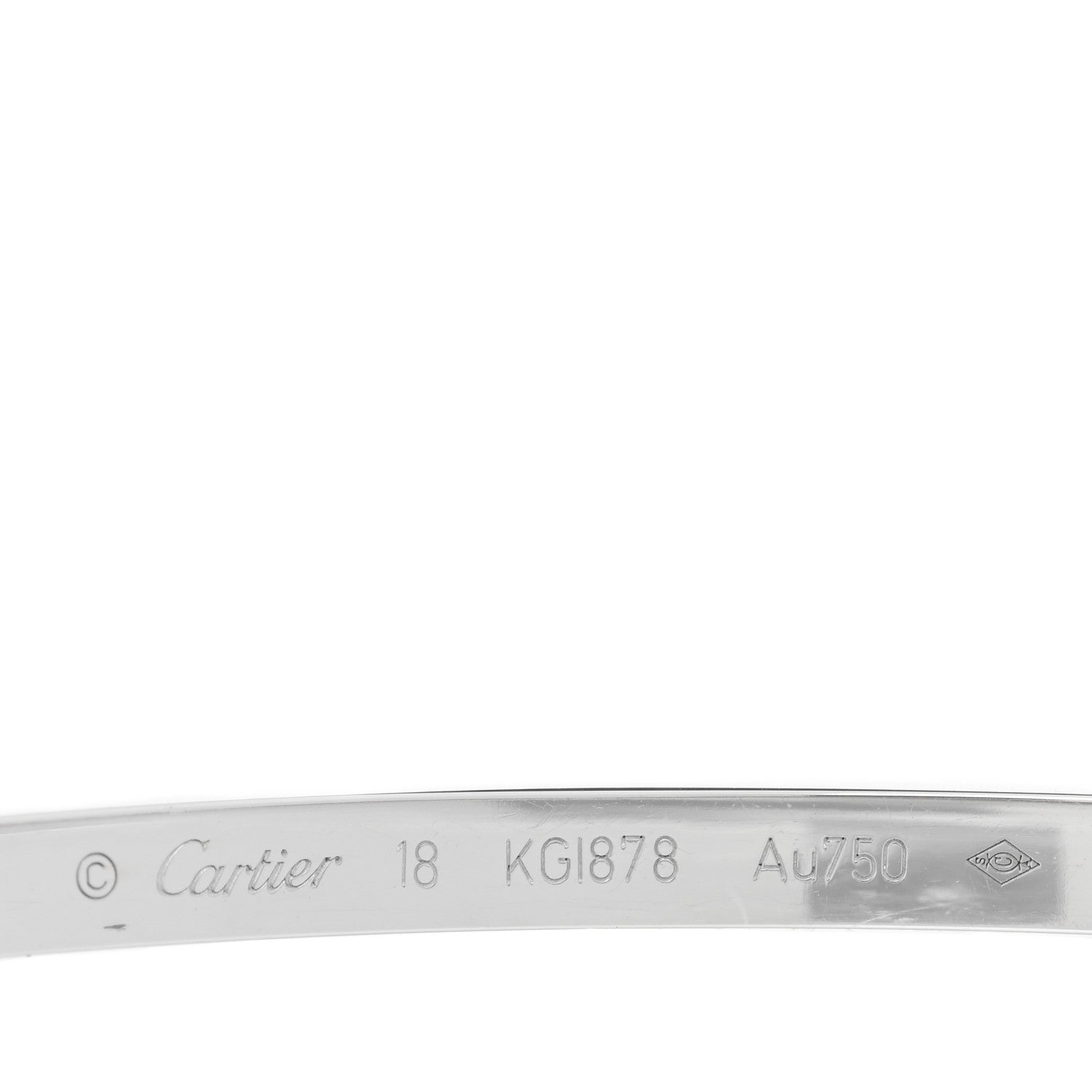 Cartier 18K White Gold 6 Diamond Small LOVE Bracelet 18 3 of 5