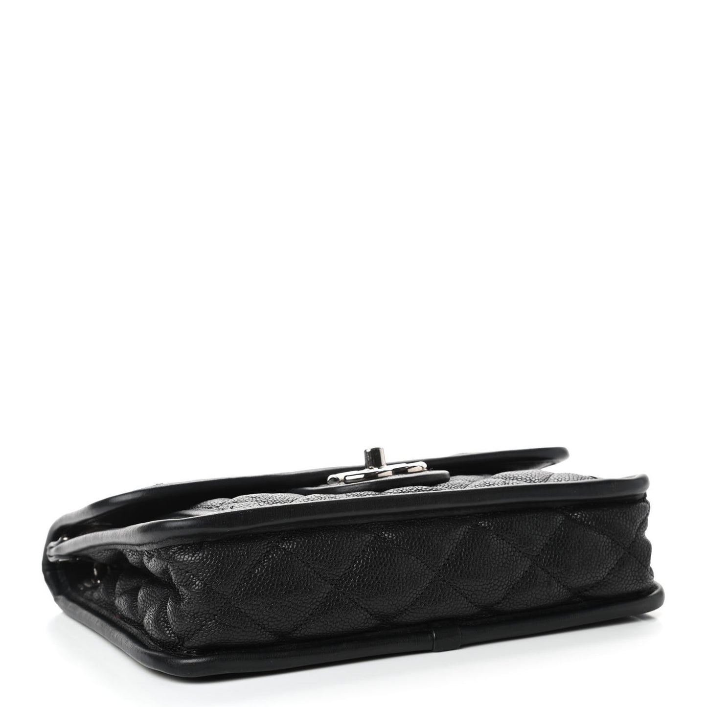 Caviar Quilted Mini French Riviera Flap Black
