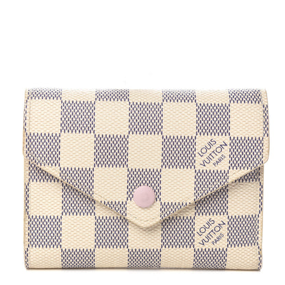 Louis Vuitton Damier Azur Victorine Wallet Rose Ballerine 1 of 8