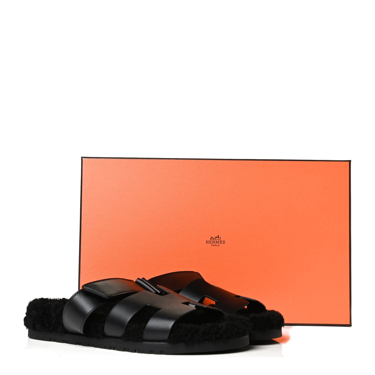 Calfskin Woolskin Womens Chypre Sandals 40 Black
