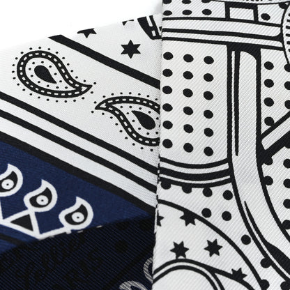 Hermes Silk Eperon d'Or Cut Twilly White Marine Black 4 of 4