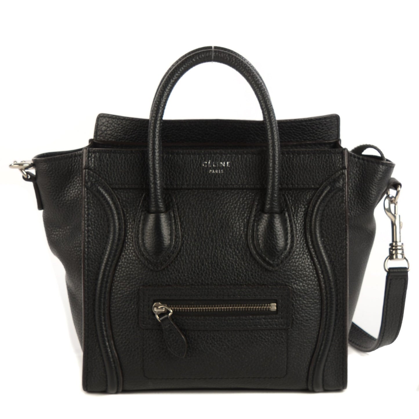 Drummed Calfskin Nano Luggage Black