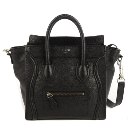 Celine Drummed Calfskin Nano Luggage Black 1 of 8