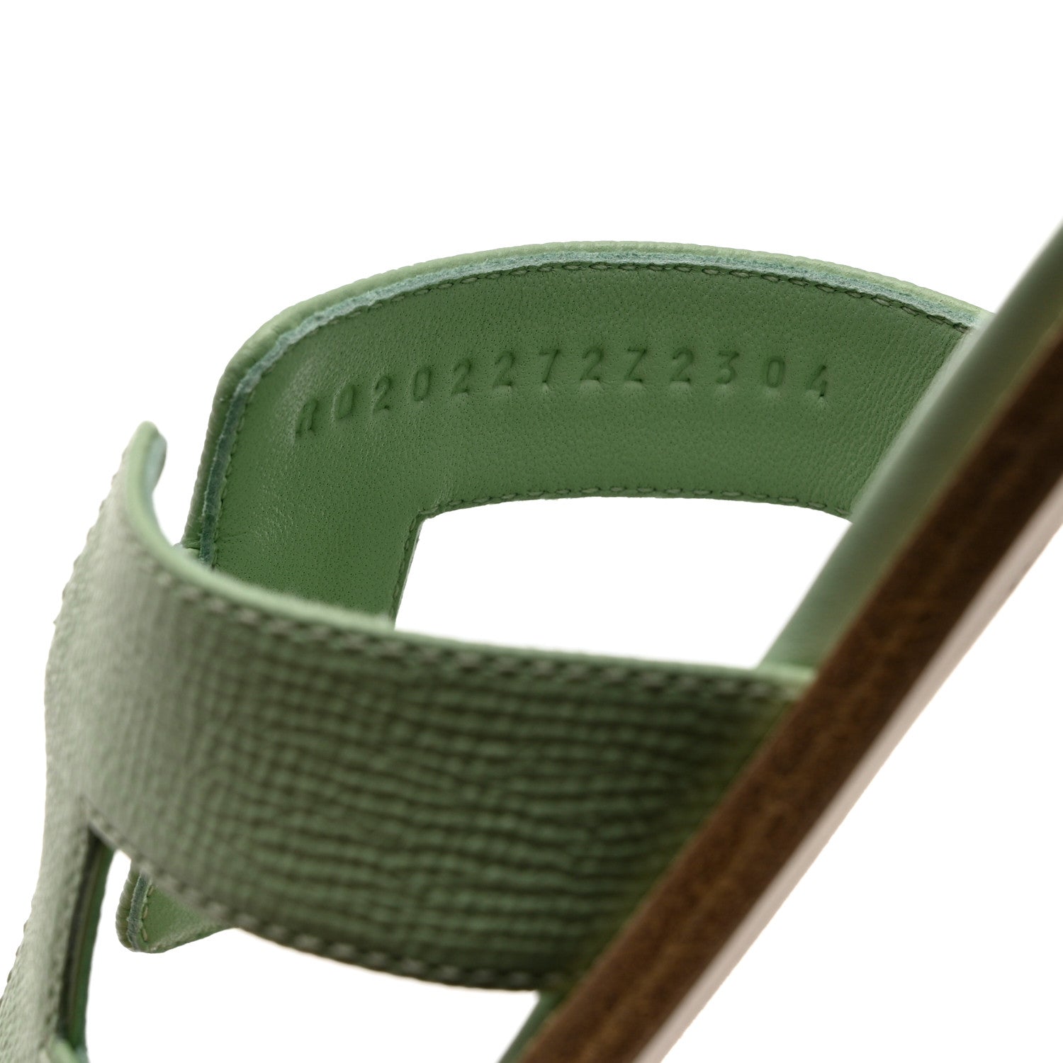 Hermes Epsom Oran Sandals 37 Vert Jade 6 of 9