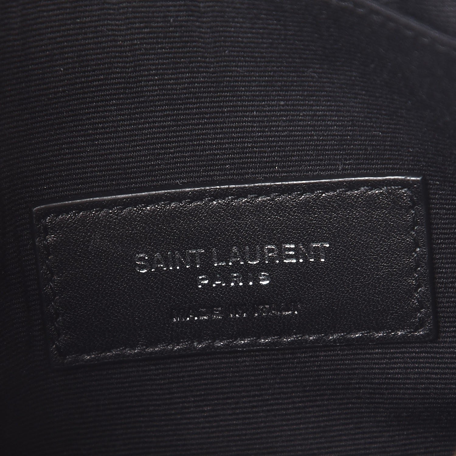 Saint Laurent Grain De Poudre Chevron Monogram Bill Pouch Black 7 of 8