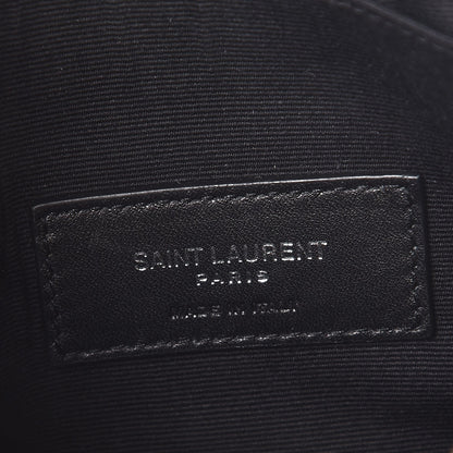 Saint Laurent Grain De Poudre Chevron Monogram Bill Pouch Black 7 of 8