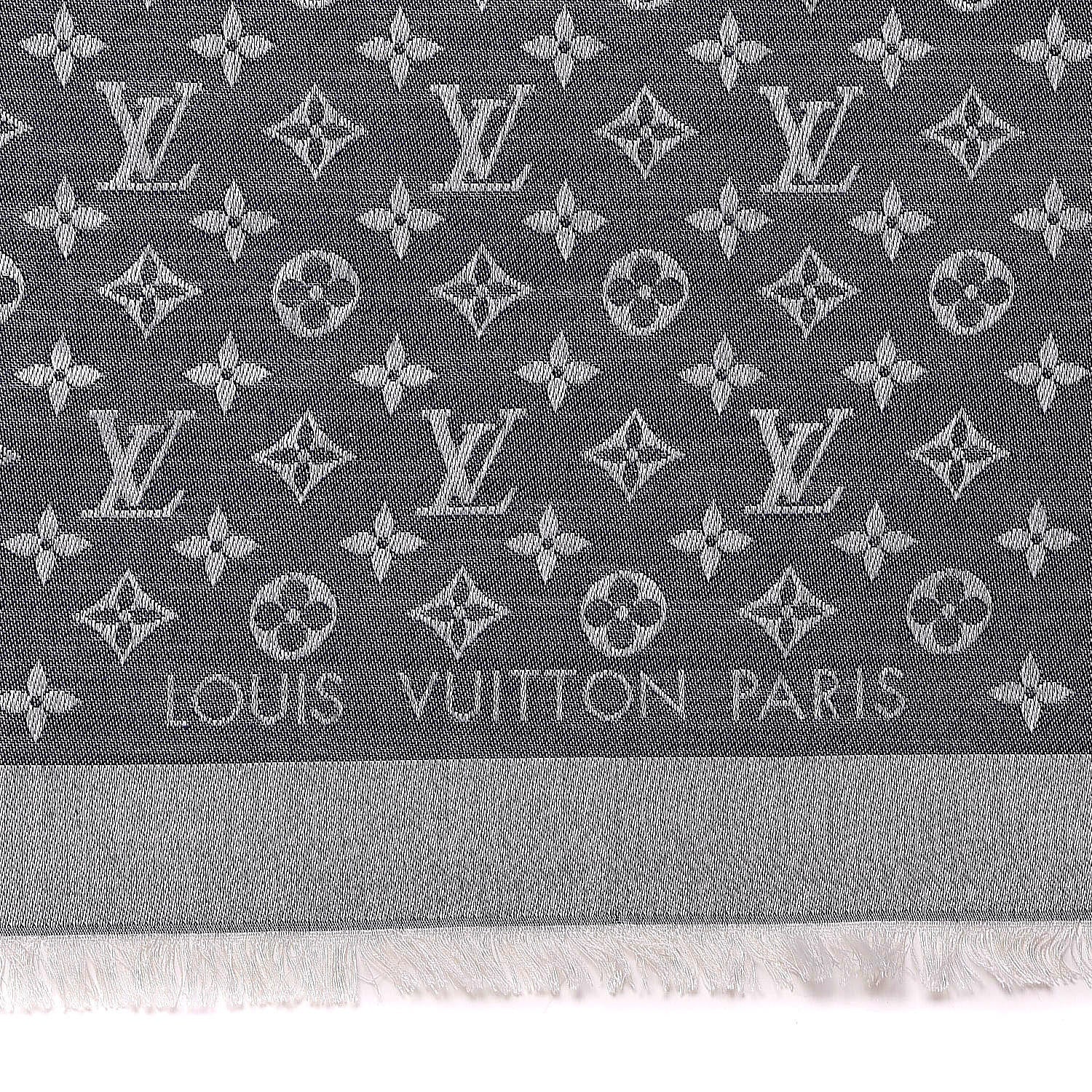 Louis Vuitton Silk Wool Monogram Denim Shawl Blue 2 of 3