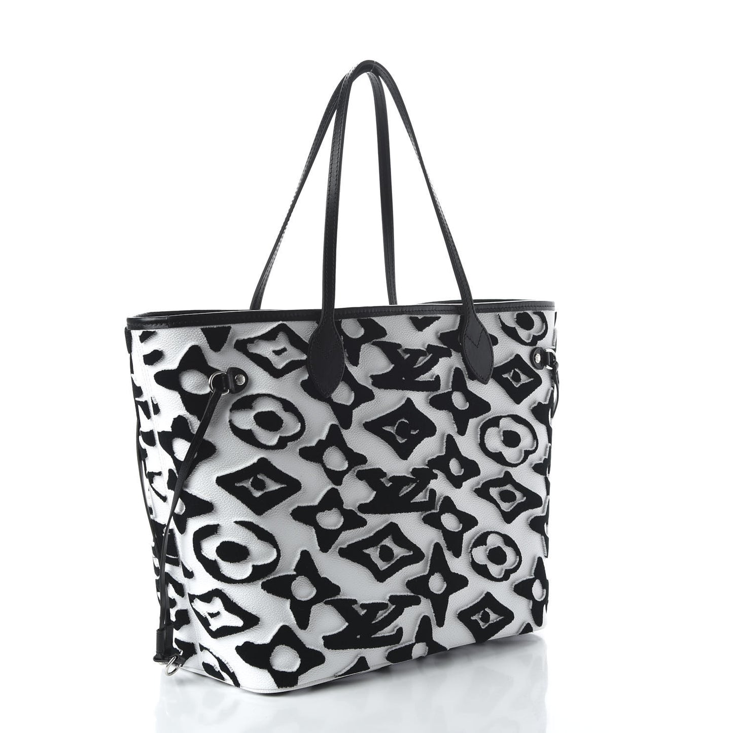 X UF Tufted Monogram Neverfull MM Black White