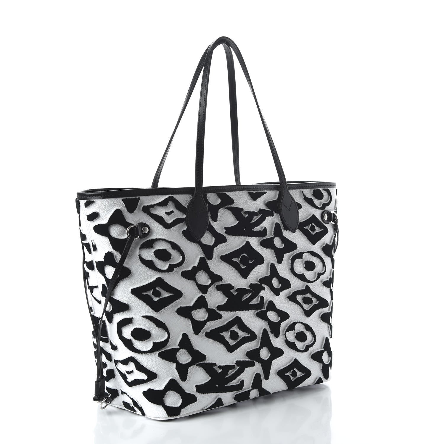 Louis Vuitton X UF Tufted Monogram Neverfull MM Black White 3 of 11