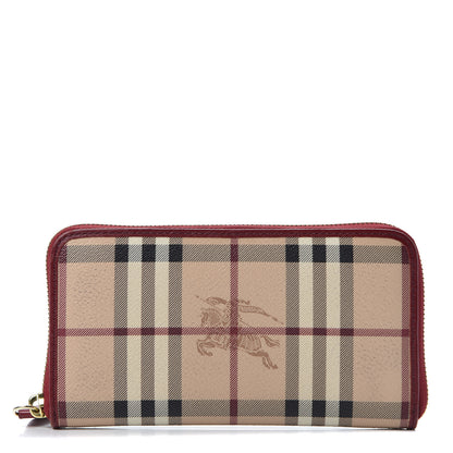 Burberry Haymarket Check Large Ziggy Zip Around Wallet Red 1 of 9