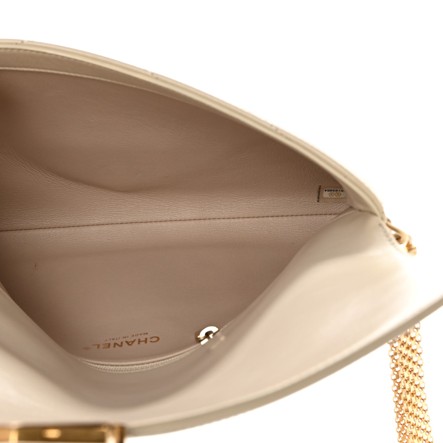 Chanel Calfskin Chevron Quilted Medal Flap Beige 5 of 8