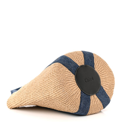 Chloe Woven Large Woody Basket Tote Denim 4 of 9