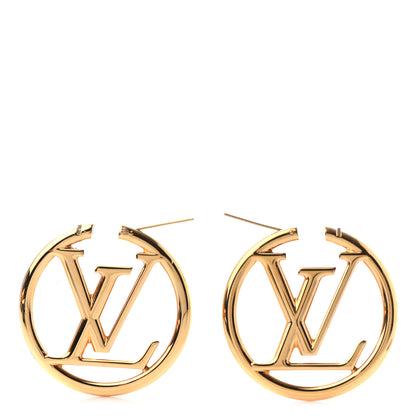 Louis Vuitton Metal Louise Hoop Earrings Gold 3 of 4