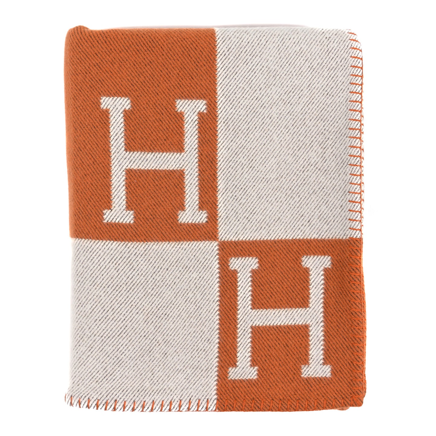 Wool Cashmere Signature Classic Avalon Blanket Ecru Potiron