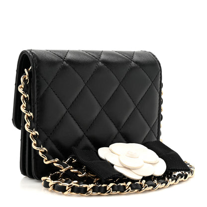 Chanel Lambskin Quilted My Chanel Lady Card Holder On Chain Black 3 of 12