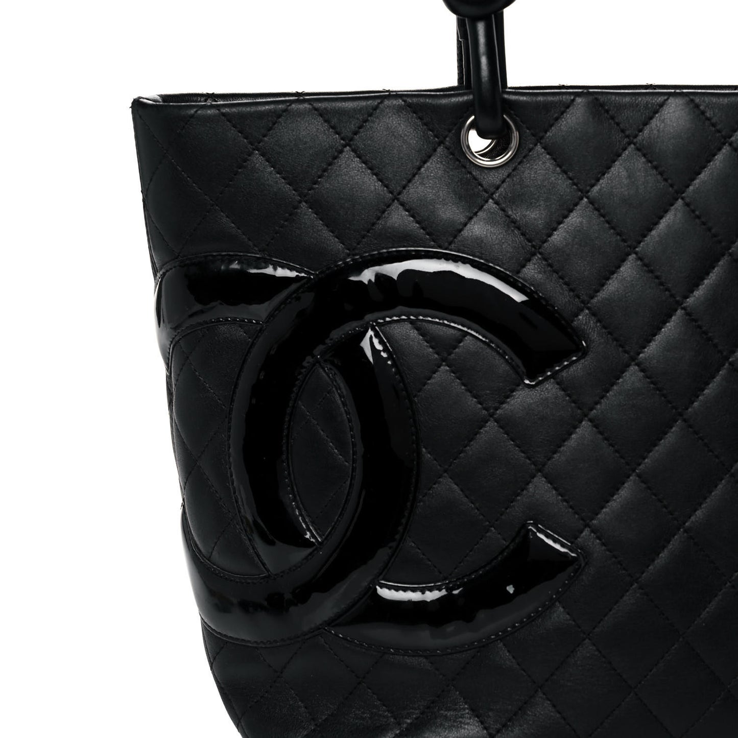 Calfskin Quilted Large Cambon Tote Black