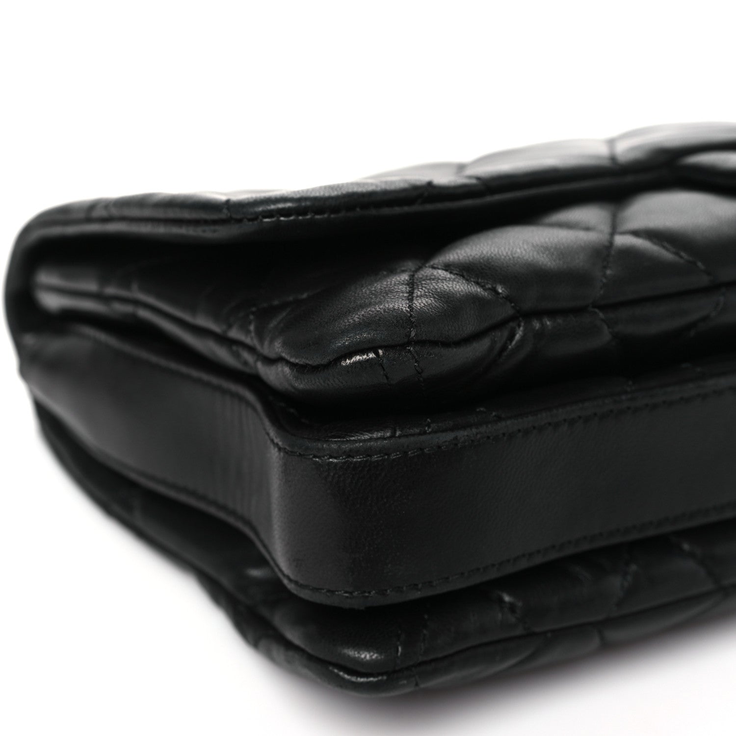 Chanel Lambskin Quilted Jumbo 3 Flap Black 8 of 10