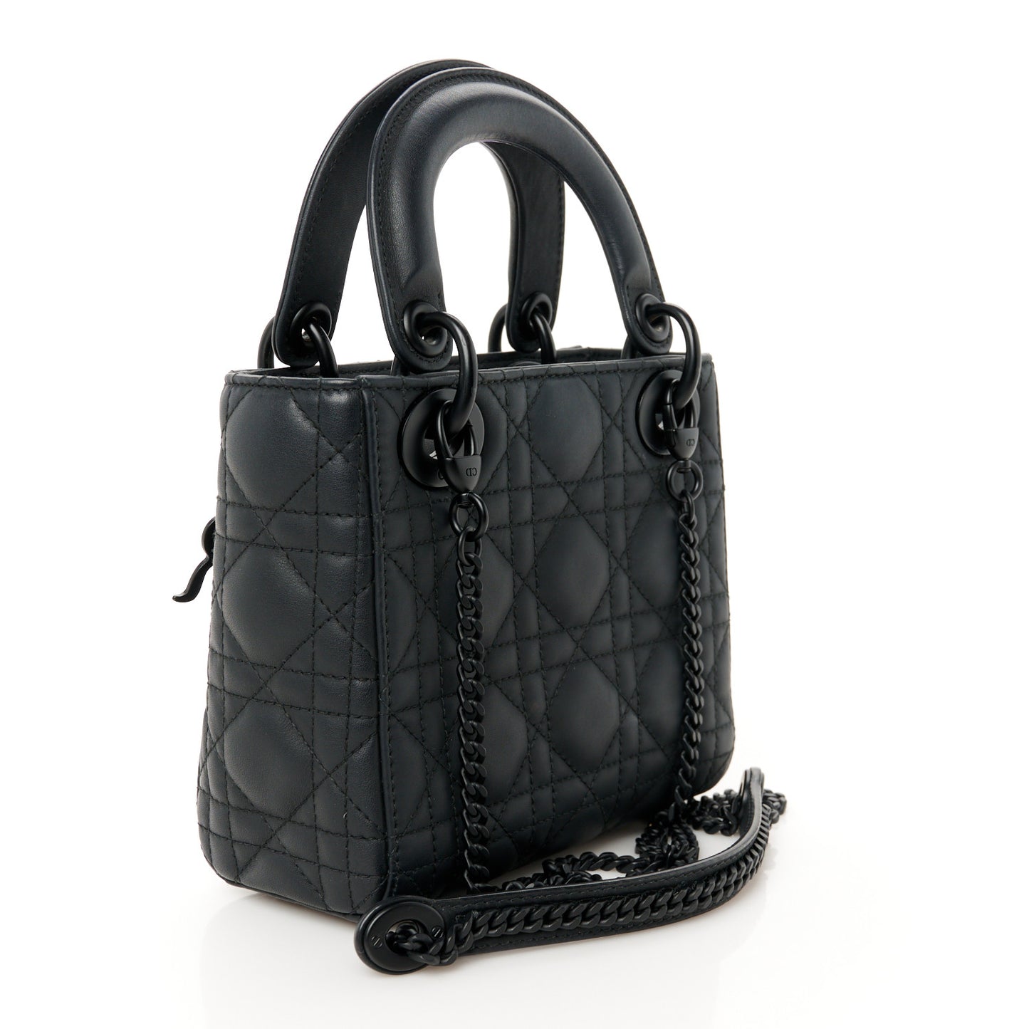 Ultra Matte Calfskin Cannage Mini Lady Dior Black