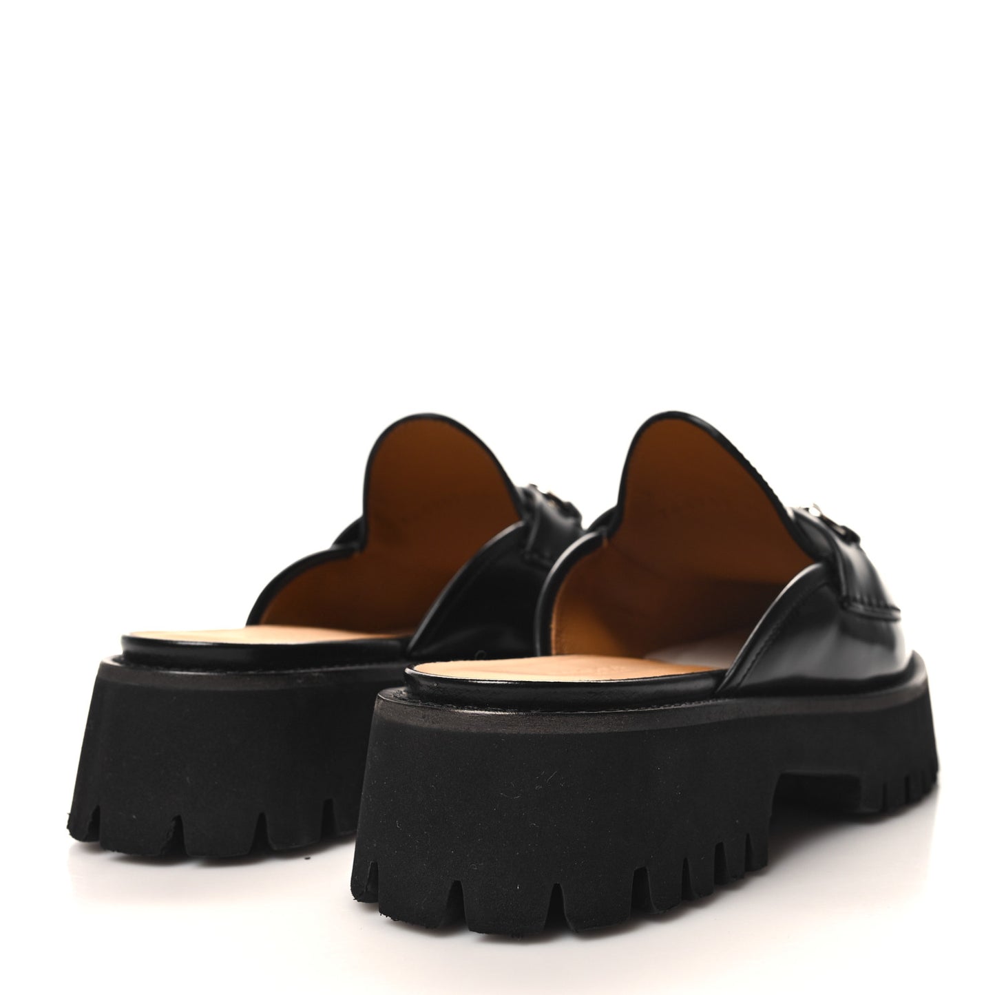 Magnum Calfskin Womens Horsebit Platform Mules 38 Black