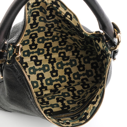 Gucci Pebbled Calfskin Guccissima Trim Medium Signoria Hobo Black 5 of 8
