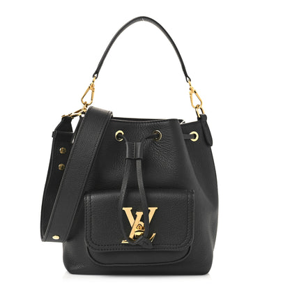 Louis Vuitton Calfskin Lockme Bucket MM Black 1 of 8