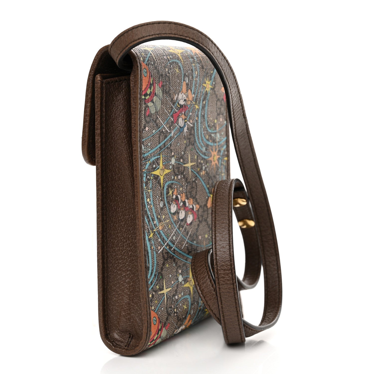 Gucci X DISNEY GG Supreme Monogram Donald Duck Mini Interlocking G Crossbody Bag Beige Multicolor New Acero 3 of 17