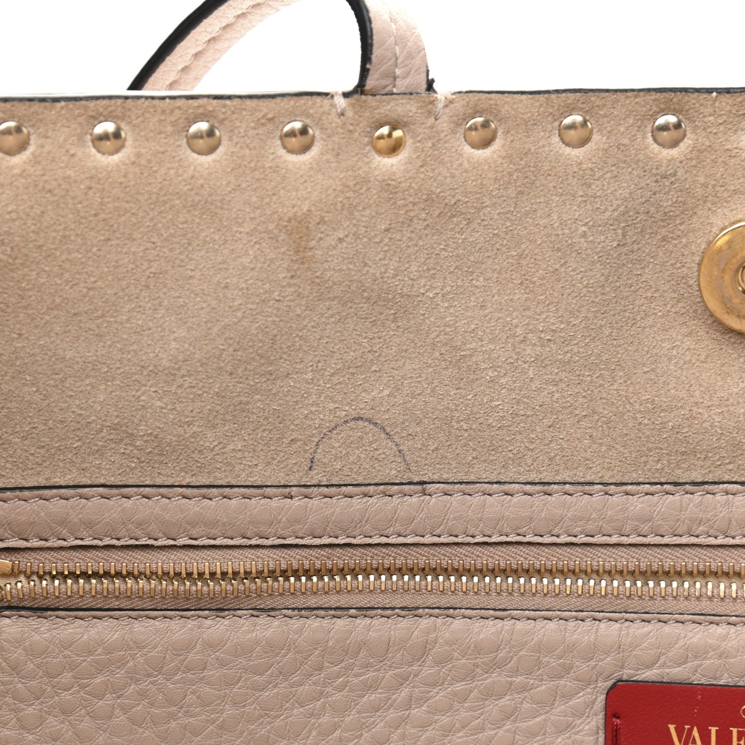 Valentino Garavani Grained Calfskin Rockstud Shoulder Tote Poudre 6 of 15
