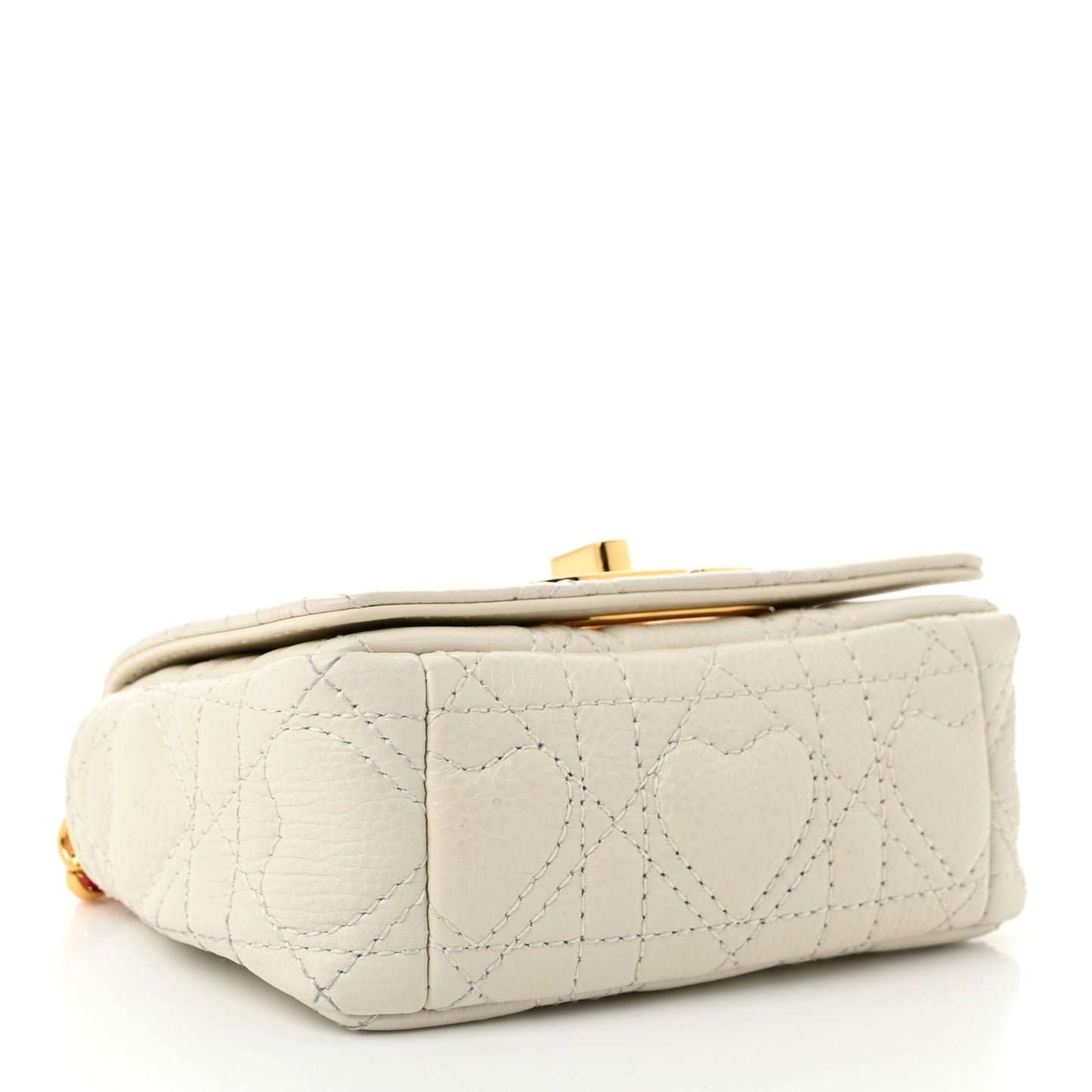Supple Calfskin Cannage Dioramour Micro Caro Bag Latte