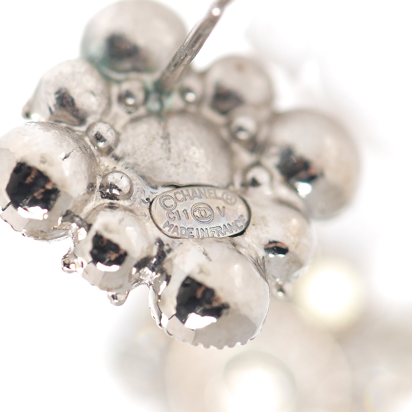Crystal CC Earrings Silver