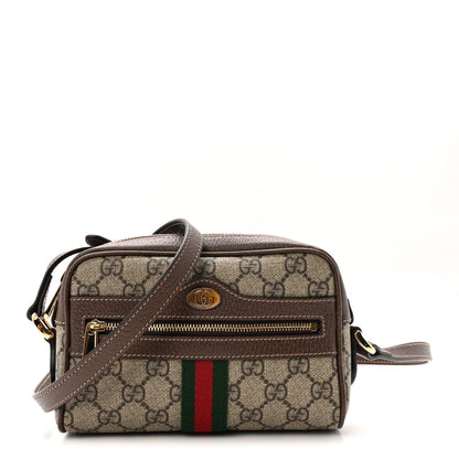Gucci GG Supreme Monogram Web Mini Ophidia Shoulder Bag Brown 1 of 11
