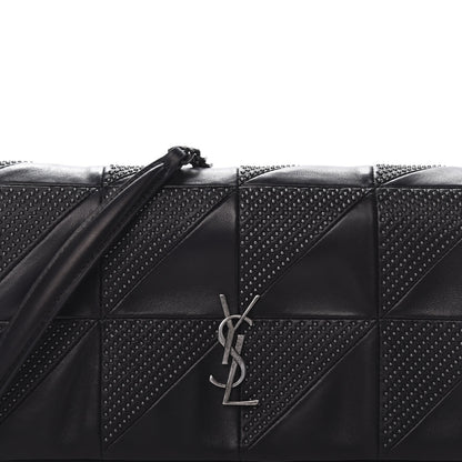 Saint Laurent Lambskin Patchwork Micro Stud Monogram Medium Jamie Baguette Black 10 of 10