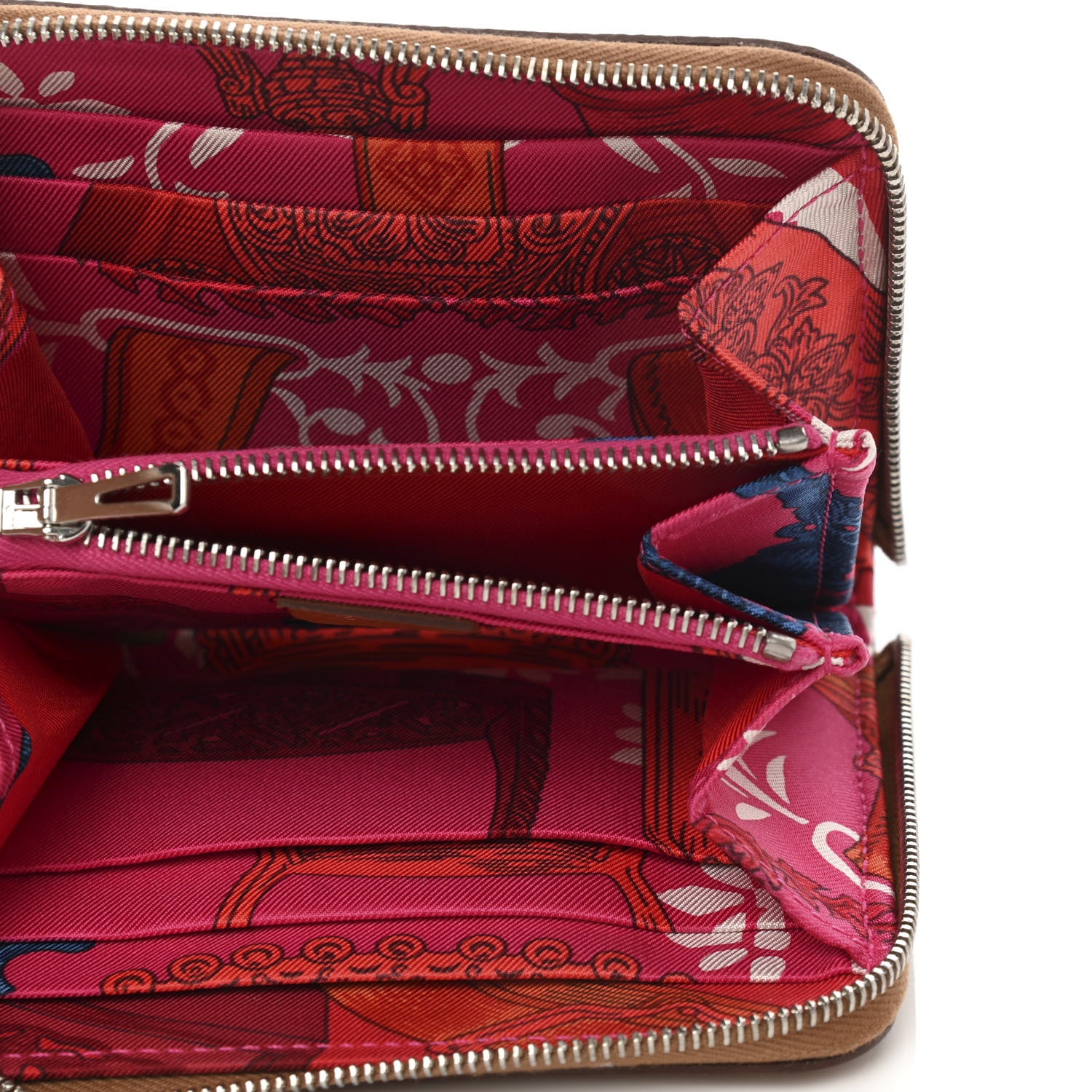 Hermes Epsom Silk'in Compact Wallet Gold Rose Mexico Bougainvillier 10 of 16