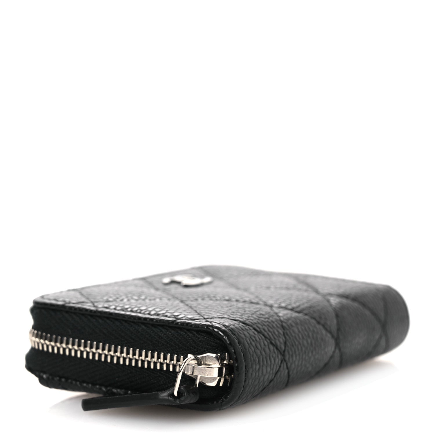 Chanel Caviar Quilted Zip Coin Purse Black 4 of 9